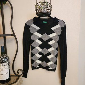 Colors of Benetton Argyle Collar Neck Women's Sweater